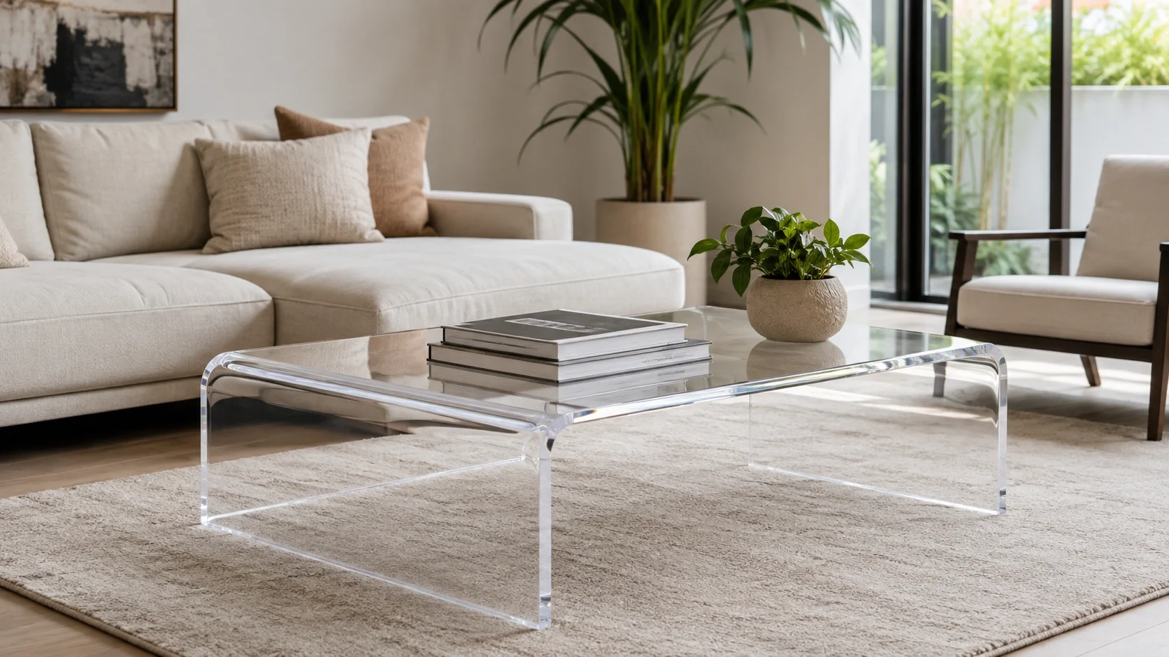Acrylic Coffee Table - Modern transparent design for contemporary homes