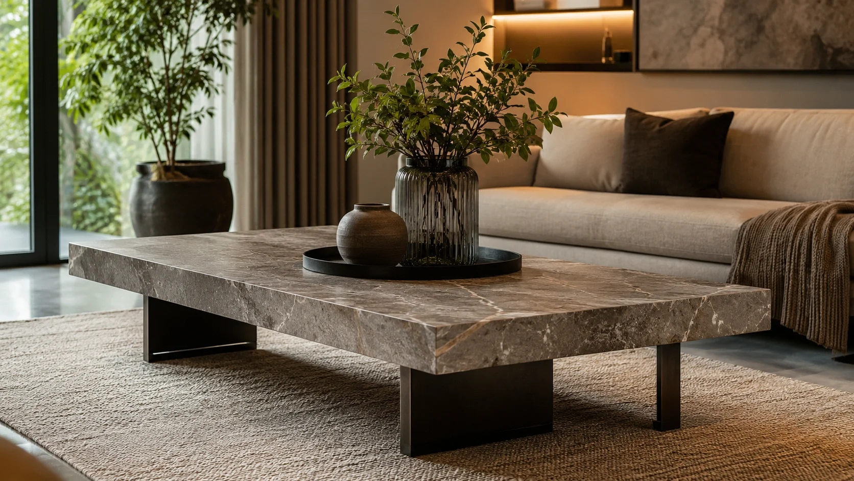 Stone Coffee Table - Natural durable surface with timeless appeal