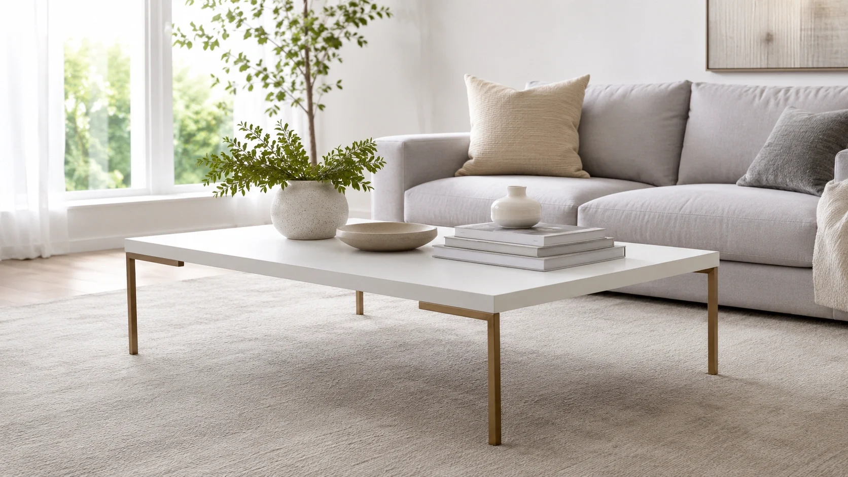 White Coffee Table - Clean bright finish for airy minimalist spaces